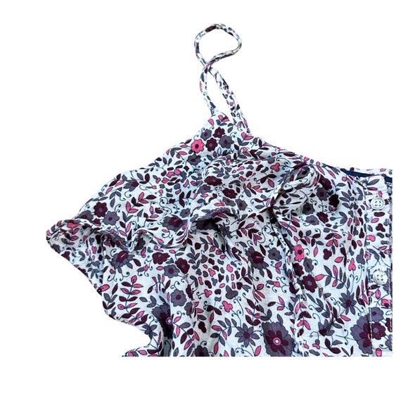 SOLD american eagle floral fairycore ruffle crop top summer tank top size large - Picture 3 of 11